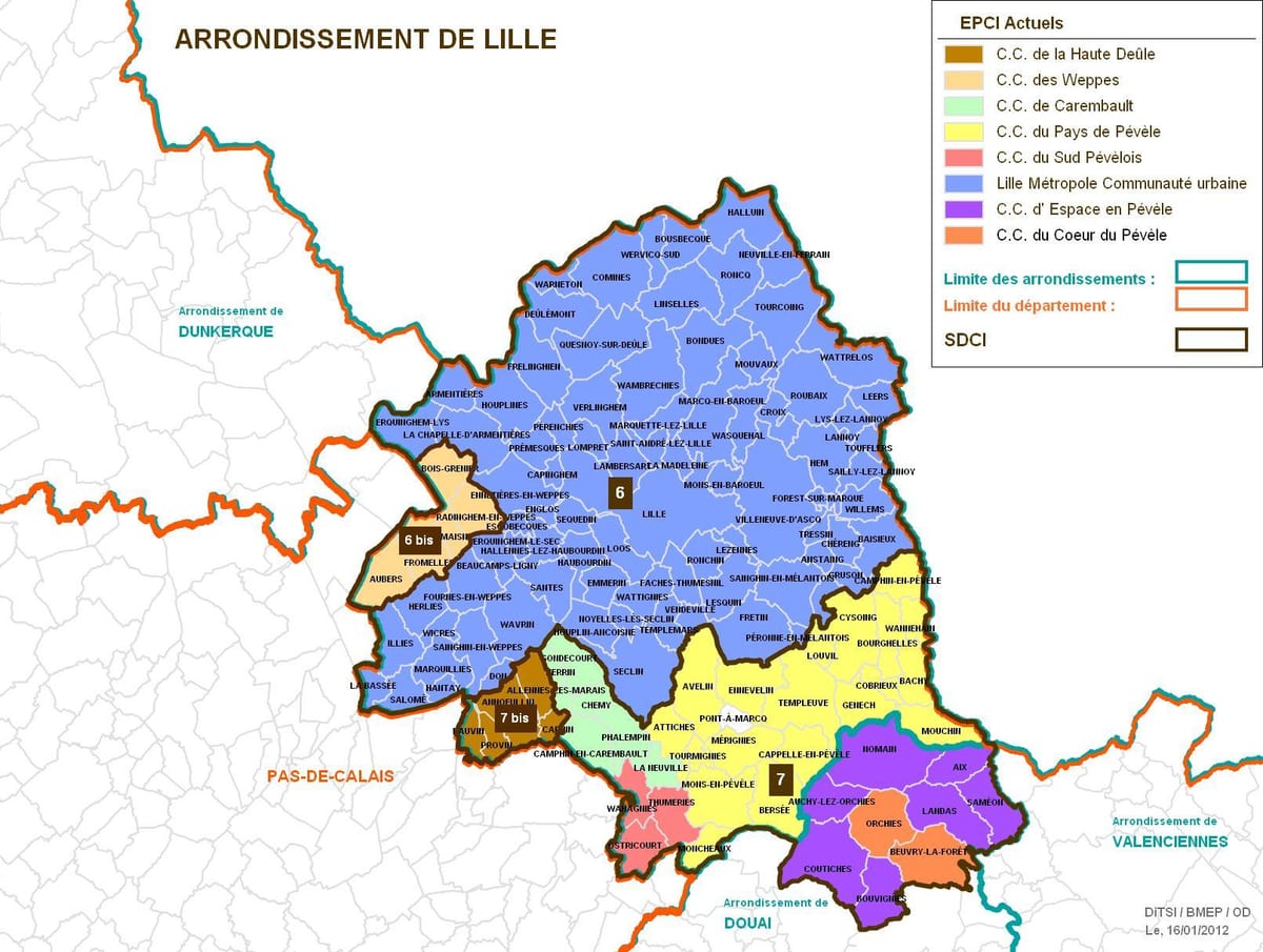 kart over Lille arrondissement i paris
