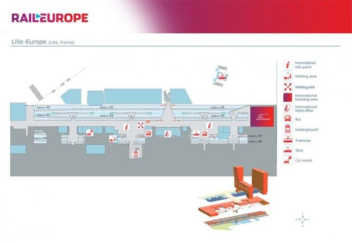 Lille europe togstasjon kart