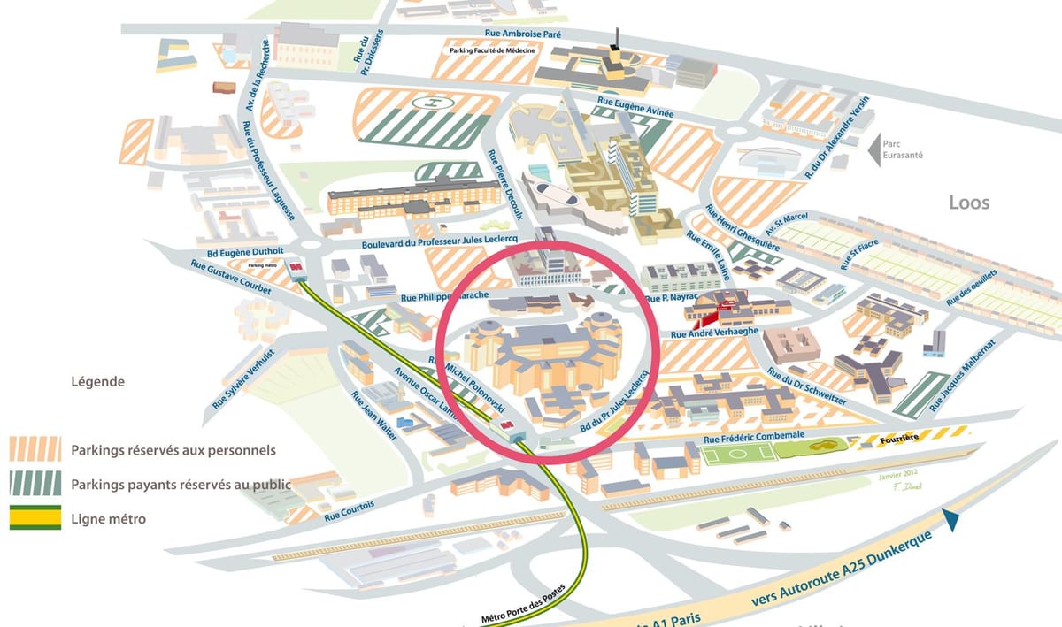 kart over Lille sykehuset 