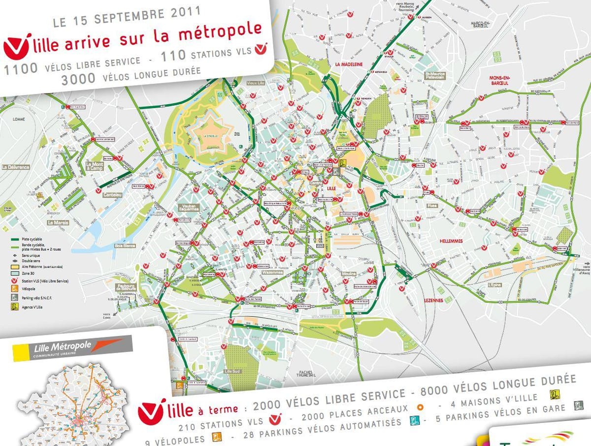 kart over Lille sykkel
