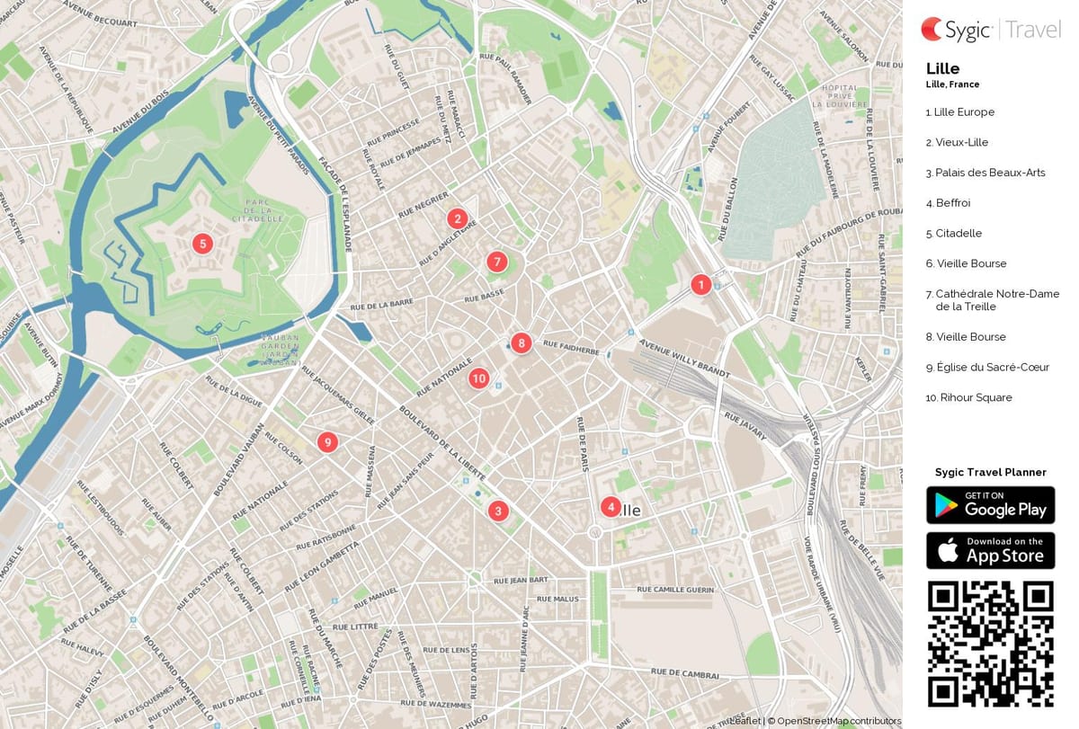 turist kart i Lille, frankrike